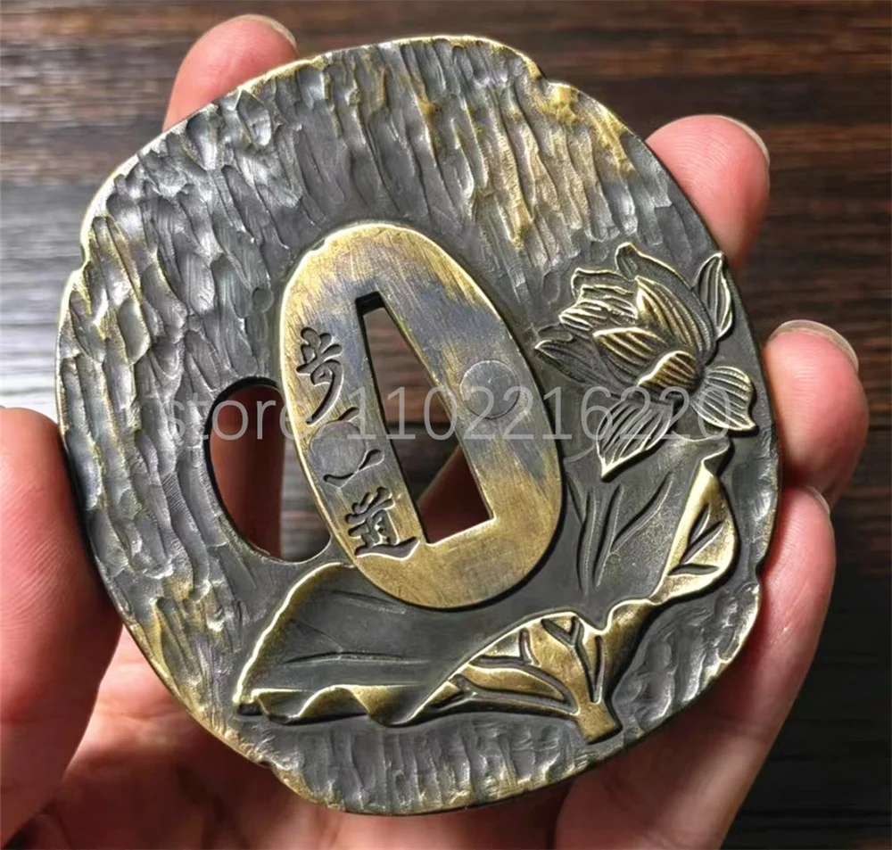 Unique Copper Tsuba Brass Handguard Guard For Japan Real Japanese Samurai Katana Sword Fittings Parts