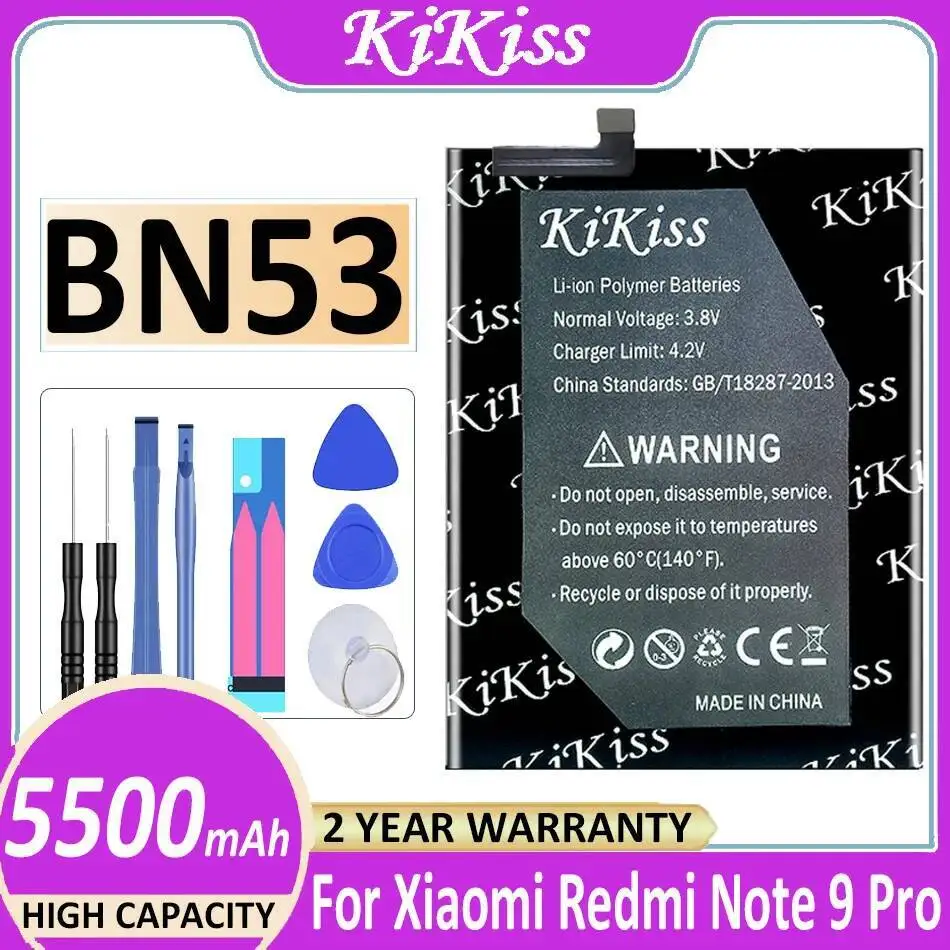 

For Xiaomi Redmi Note 9 Pro Note9 Mobile Phone Battery BN53 5500Mah Fast Charging