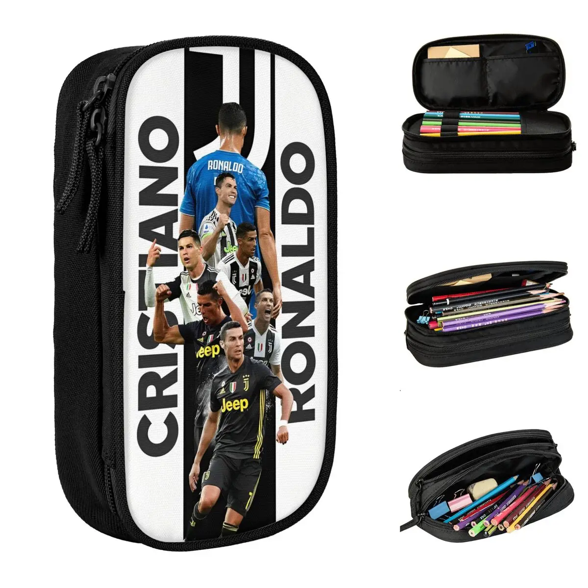 Lovely Cr7 Football Soccer Cristianos Pencil Case Cr7 Pencilcases Pen for Student Big Capacity Bag Office Gifts Stationery