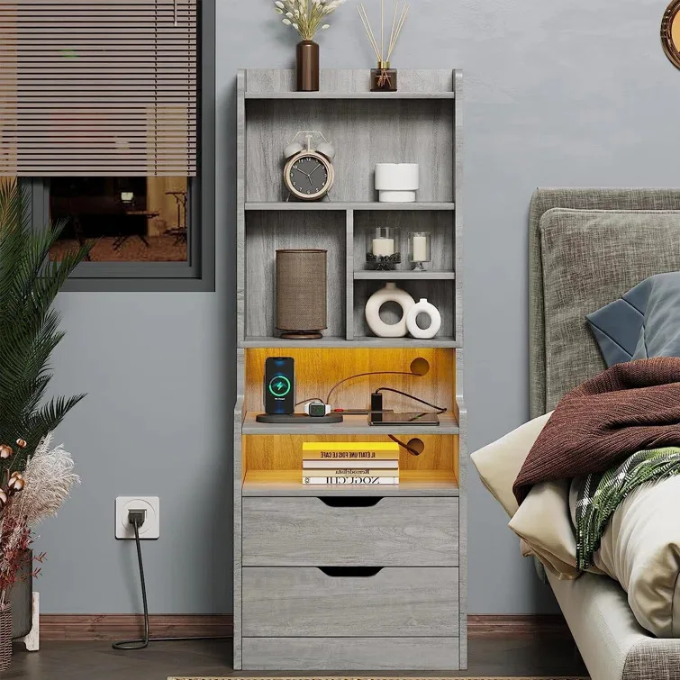 Bedside table Shelf Bedroom storage cabinet Multifunctional locker Simple bedside cabinet