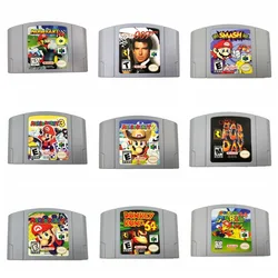 Game Collection Cards N64 Mario Series Kart Party Super Smash Bros Bad Fur Day 64 Bit Video Game Console Card US Version Toys