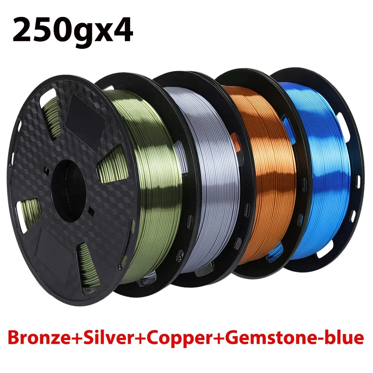 250gx4 Silk PLA 3D Filament Gold 1.75mm Spool Wire 3D Printer Material Print Filament pla Bronze 3D Printing Filament Silver 1Kg