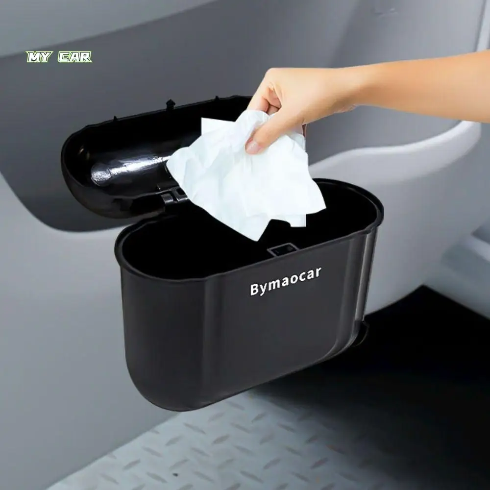 

Durable Clamshell Car Trash Bin Hanging Waterproof Trash Can ABS Large Capacity Storage Box Vehicle