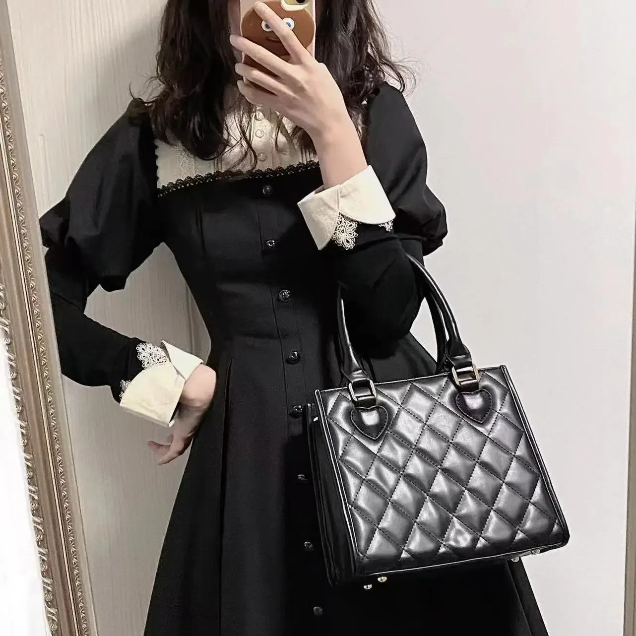 Ita Bag Popular Trendy Display Crossbody Bags for Women Sweet Cute Diamond Lattice Shoulder Bag Transparent Autumn Bolso