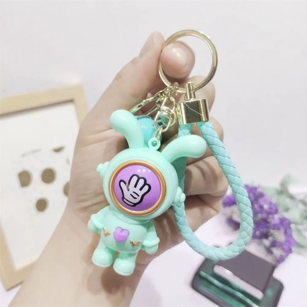 Mini Funny Finger-guessing Game Keychain Creative Cartoon Face-changing Keyring Heart Button Rabbit Pendant Earphone Case