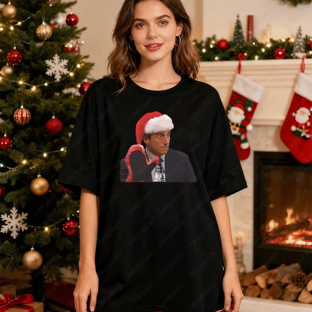 Funny Michael Scott Christmas Graphic T Shirts The Office  Hilarious TV Show Tshirt Woman Man Vintage Festival Cotton Tops