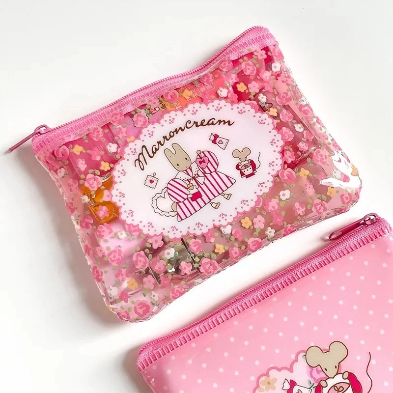 Sanrio Marron Cream Cute Cartoon PVC portamonete Kawaii periferiche borsa cosmetica Adorkable bella borsa portaoggetti decorazione zainetto