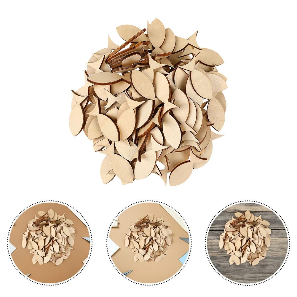 

50Pcs Wood Slice Ornaments Decoration Wood Plaque Set Natural Pine Fish Cutouts for Unfinished DIY Craft Educational Art