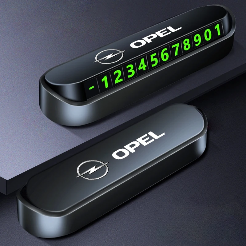 

Car Emblem Parking Card Luminous Auto Phone Number Card Plate For Opel Insignia Astra Antara Meriva Zafira H G Corsa Accessories