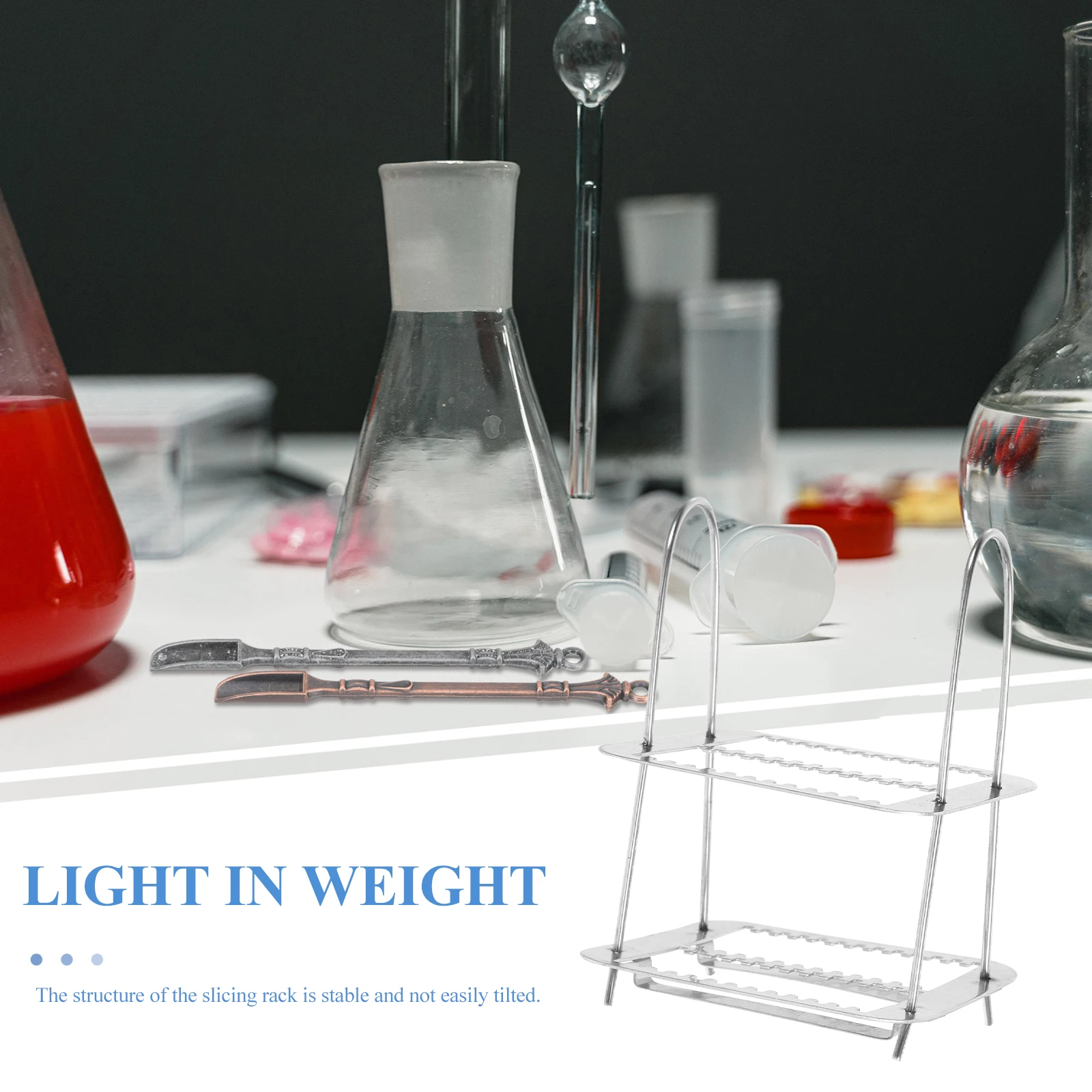 

Stainless Steel Microscope Slide Holder Staining For Laboratory Hospital School Efficient Storage Microbiology