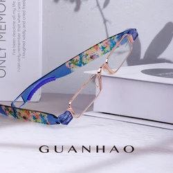 Guanhao anti blue light Rotate Folding Reading Glasses TR90 Frame Resin Lens Hyperopia Glasses Portable Eyeglasses with Case+1.0