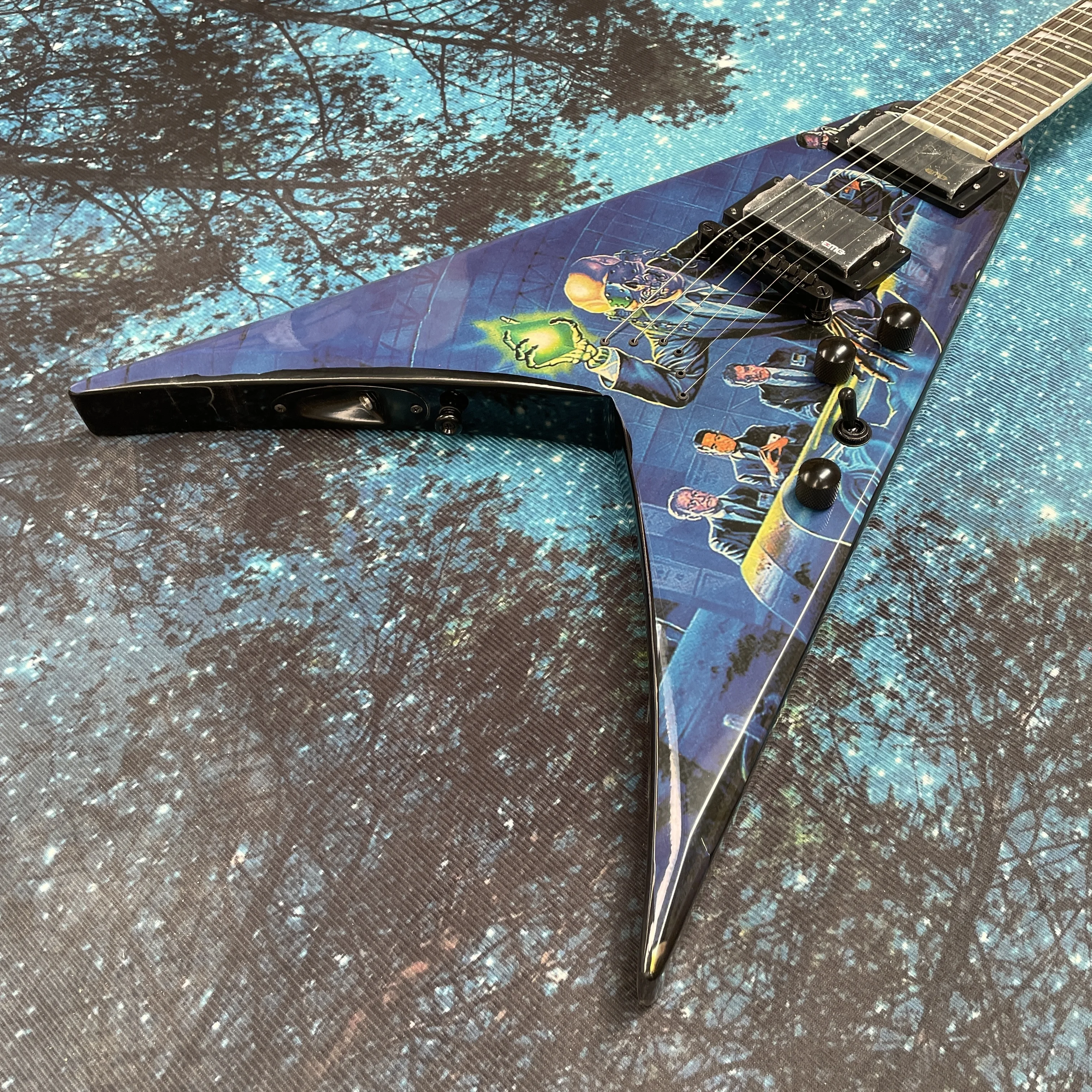 6-String Electric Guitar, Double Pickup Rosewood Fingerboard Guitars, Beginner Electric for Heavy Metal Guitarra