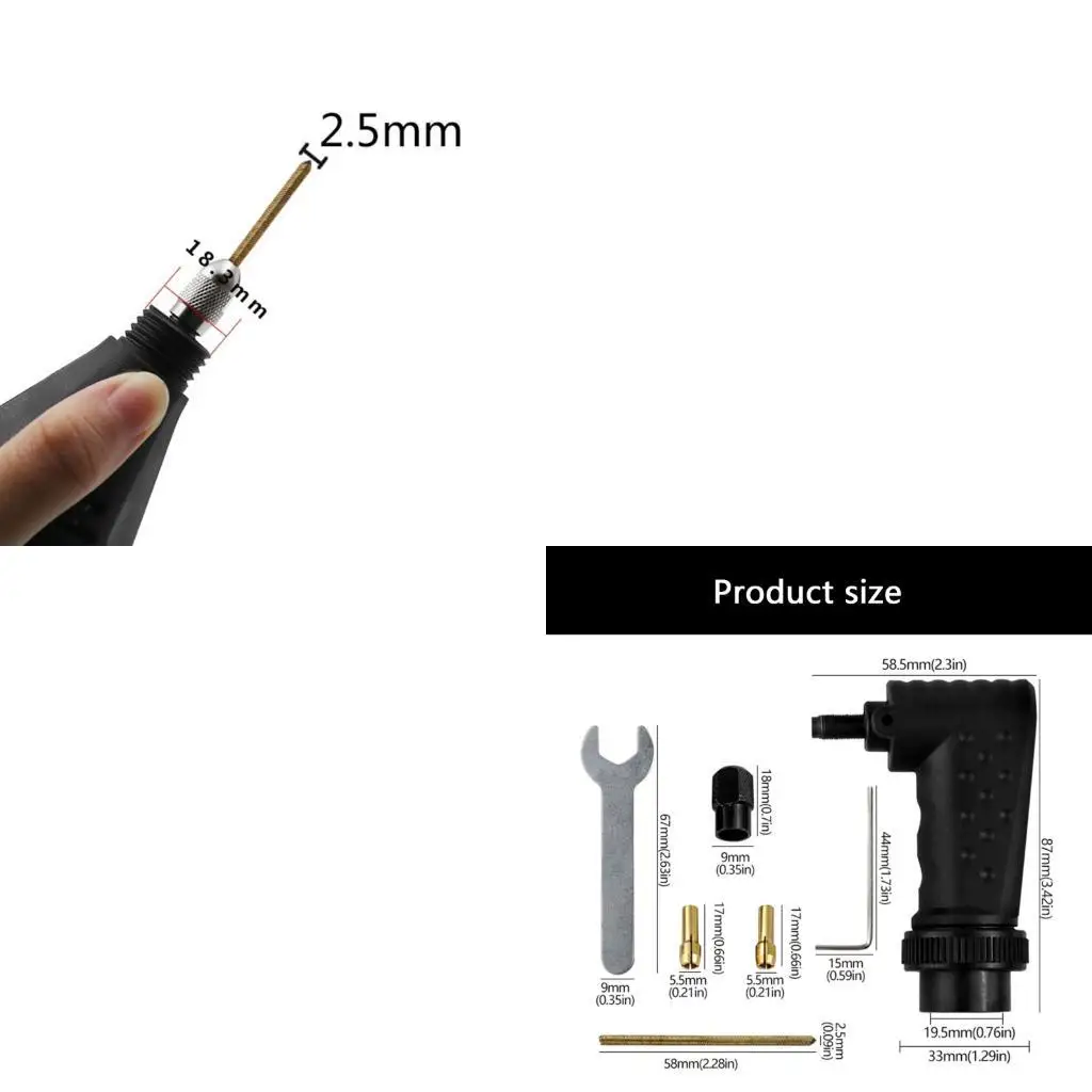 

R9UF Ergonomic 90 Degree Electric Grinder Extension For Detailed Model Making Repairs
