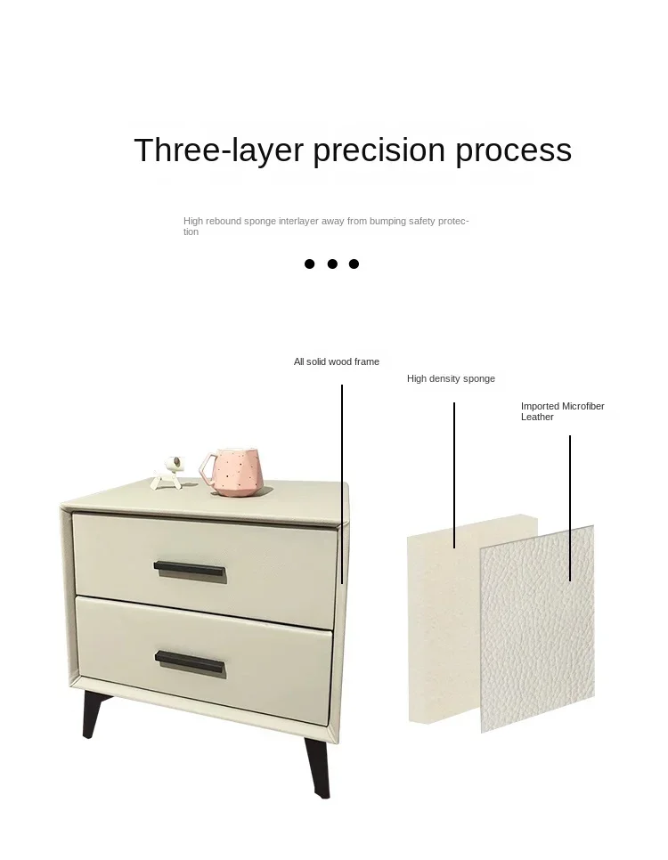 XL Boutique Bedside Table Multi-Functional Large Capacity Bedroom Locker Storage Cabinet