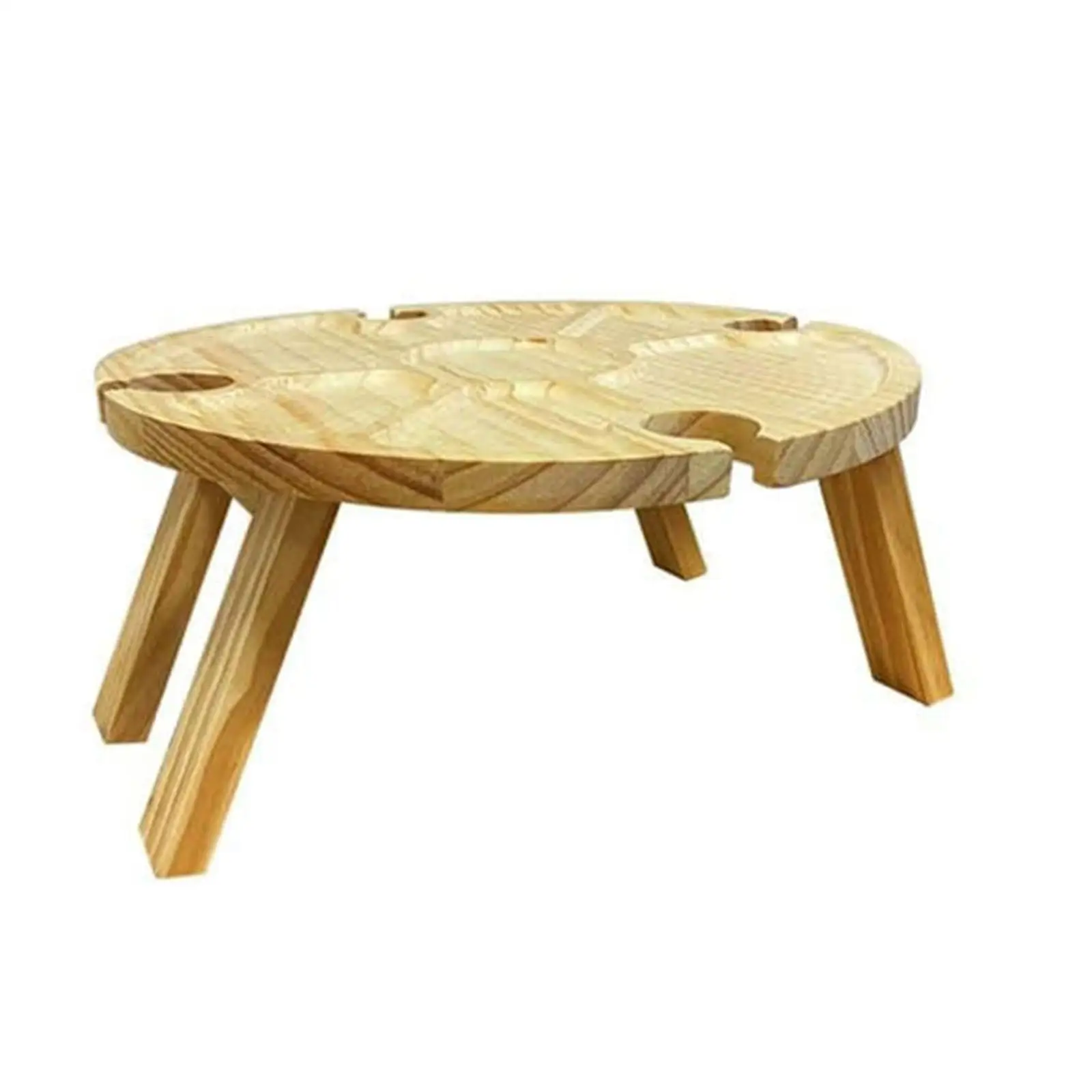 

Wine Picnic Table Compact Wooden Snack Table Wine Bottle Holder Mini Picnic Table for Fishing Barbecue Outdoor Beach Hiking