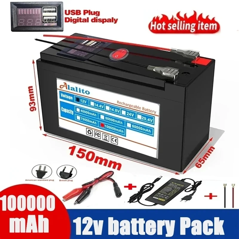 

Brand new sprayer 12V 100Ah 3S6P volt built-in high current 30A BMS 18650 lithium battery pack for electric vehicle battery