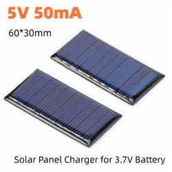 1/2PCS Solar Cell Module 5V 50mA Polycrystalline Silicone 60*30mm Solar Panel Charger for 3.7V Battery