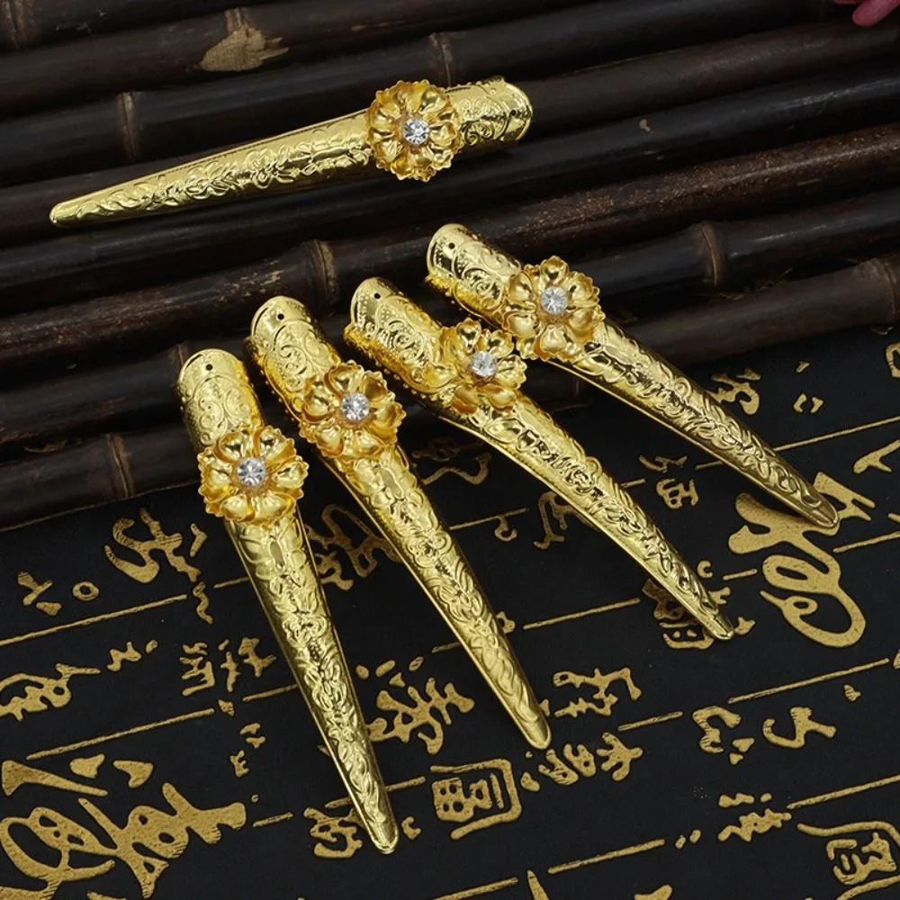 10PCS Adjustable Opening Claw Ring Antique Style Long Nails Fingertip Nail Ring Punk Style Hollow Design Finger Ring