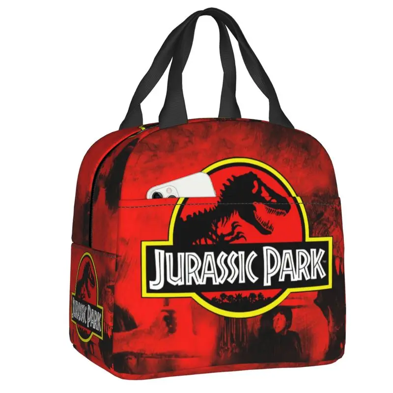 Dinosaur World Jurassic Park Insulated Lunch Bag for Camping Travel Waterproof Cooler Thermal Bento Box Women Kids