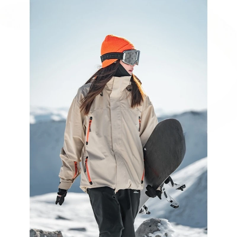 Professional Ski Suit Women's Waterproof Windproof Outdoor Warm Hard Shell Ski Suit Three-in-One Snow Suit Winter
