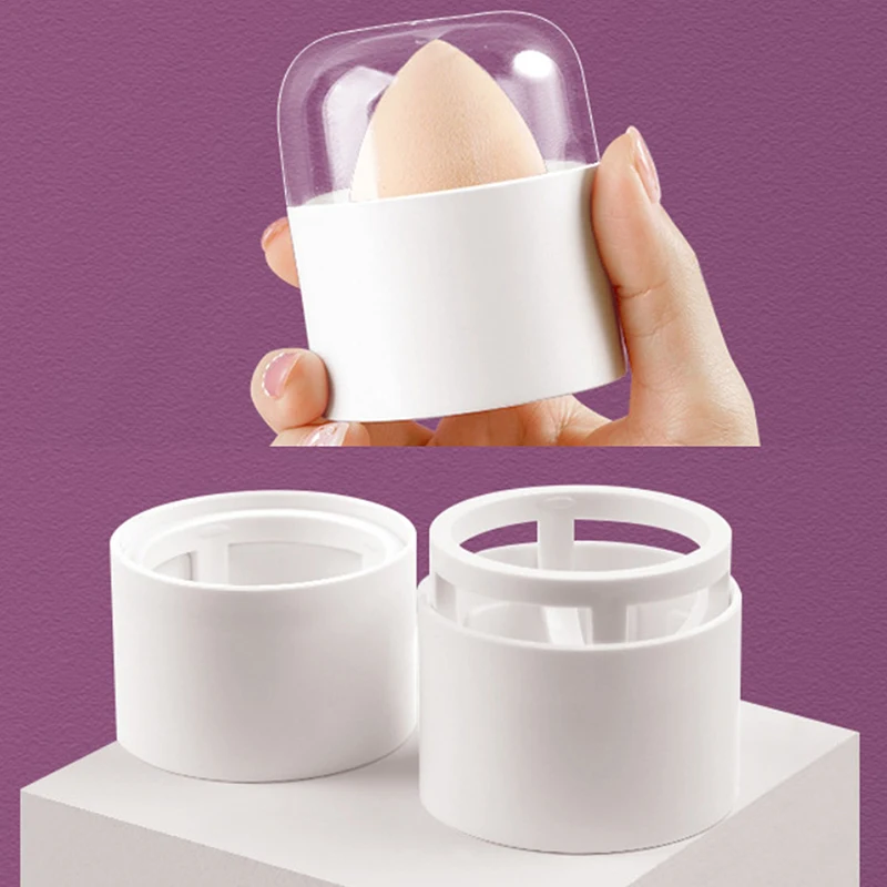 Portable Beauty Egg Storage Box Drying Box Sponge Puff Drying Rack Case Sponge Stand Makeup Blender Puff Holder With Cover