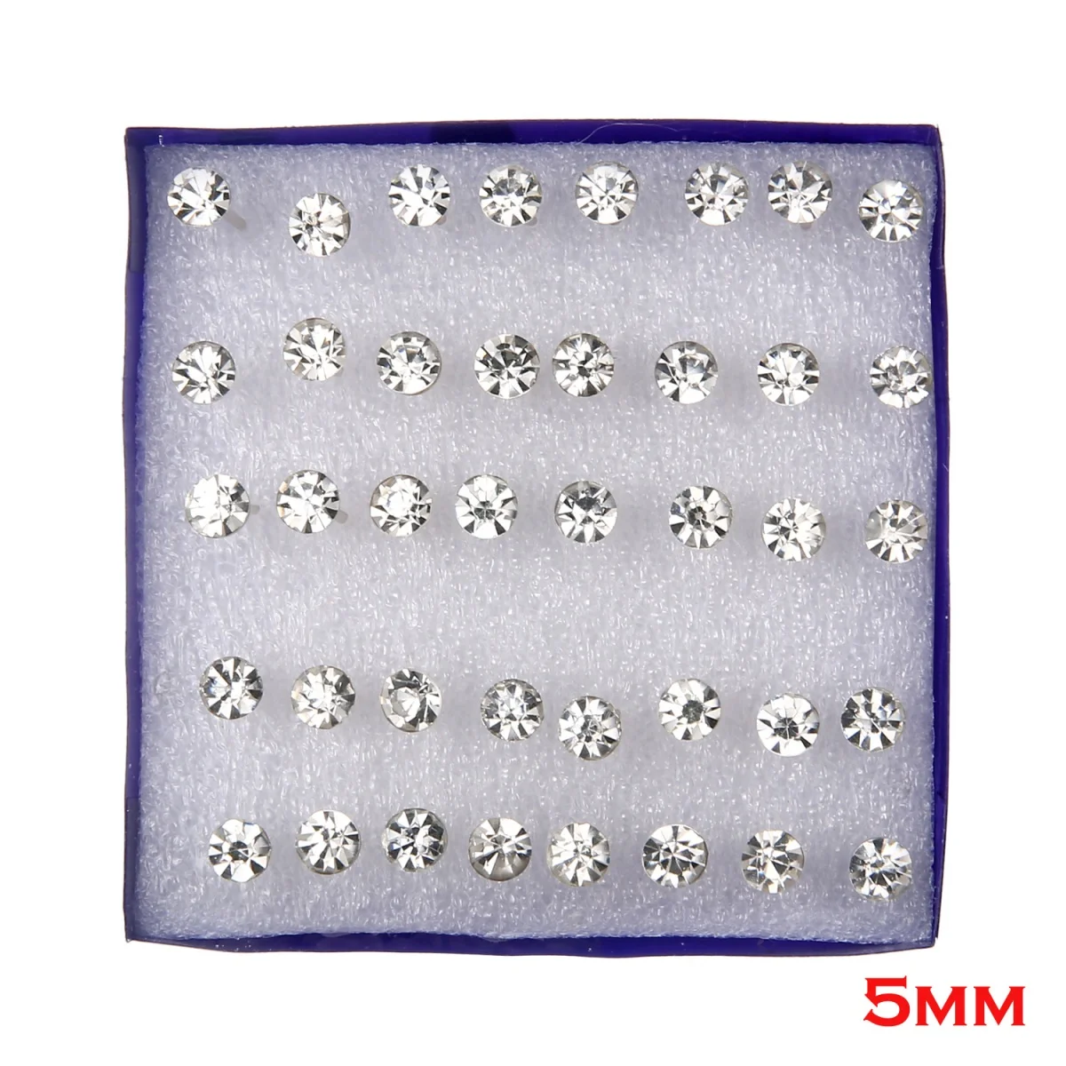 20 Pairs Multicolored Rhinestone Stud Earrings Set