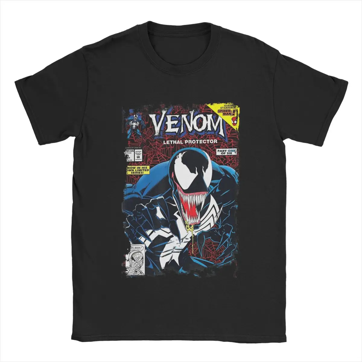 

Venom Vintage Comic Book T-Shirts for Men Vintage Pure Cotton Tees Round Collar Short Sleeve T Shirt Gift Clothes