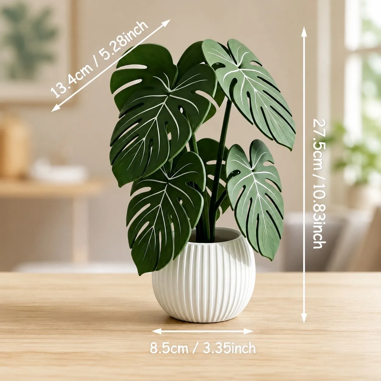 Monstera Plant Coasters 3D Printed Leaf Coaster Set Non Slip Heat Resistant Mat Home Decor Office Kitchen Table - view 6
