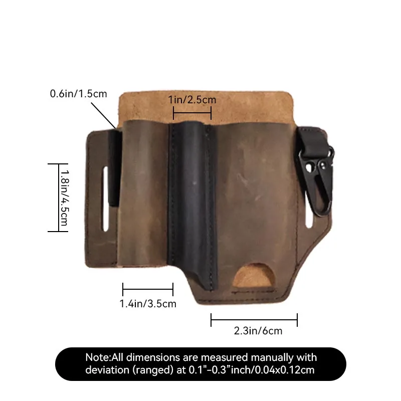 Riyao Mannen Multifunctionele Echt Lederen Schede Organizer Taillepakken Outdoor Tool Holster Edc Zaklamp Opvouwbare Messenzak