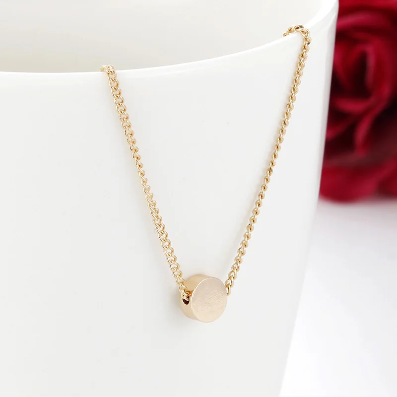 Fashion Gold Color Cute Love Heart Triangle Round Design Pendant Necklace For Women Exquisite Gift Wholesale Dropshipping