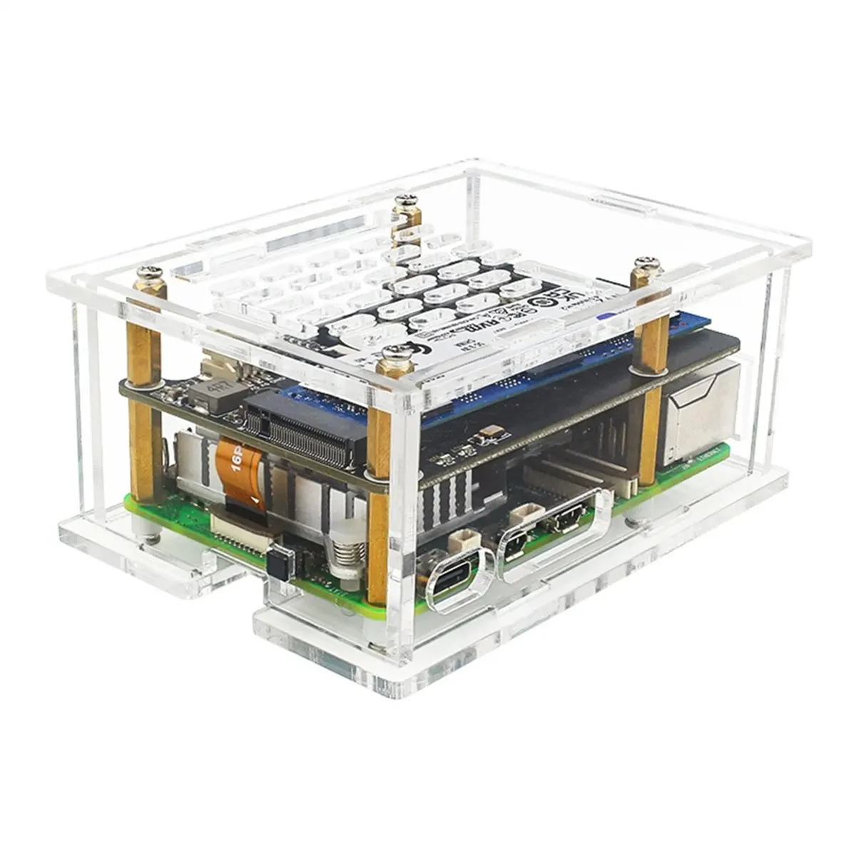 【~ New A88T】For 5 Acrylic Case Adaptation PCIe to M.2 Adapter Board - Transparent Protective Shell