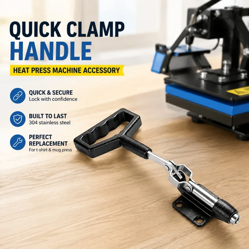 304E Ring‑style Quick Toggle Clamp Press‑type Handle Fixture Straight‑grip Accessory for Heat‑transfer Press Mug‑baking Machine