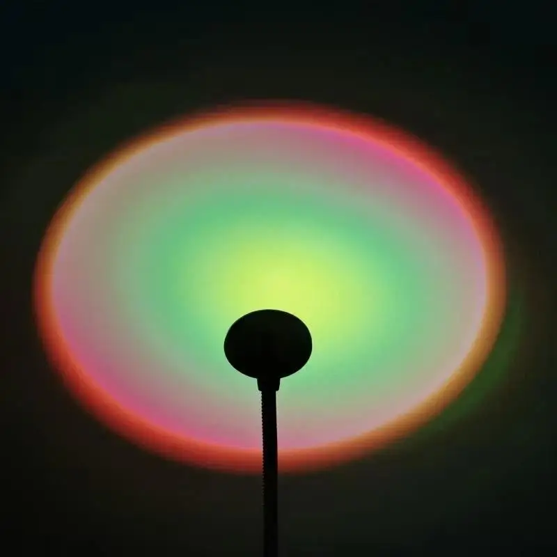 【BA】Sunset Projection Lamp USB Multicolors Home DecorAtmosphere Lamp, Flexible Stent, Suitable For Living Room And Bedroom