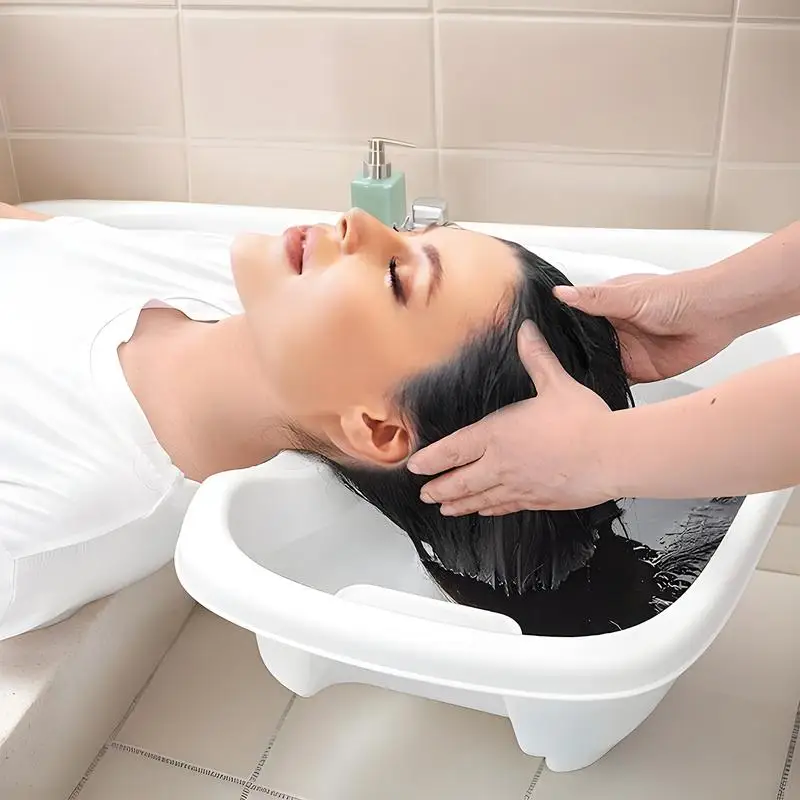 

Hair Washing Basin Ergonomic Neck Support Portable Hair Washing Station Bathroom Accessories Deep Wash Bowl For Disabled Salon
