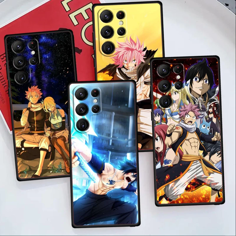 Fairy Tail Japanese Anime For Samsung Galaxy S24 S23 S22 S21 S20 FE S10 S10E Plus Ultra Pro Lite 5G Black Back Phone Case