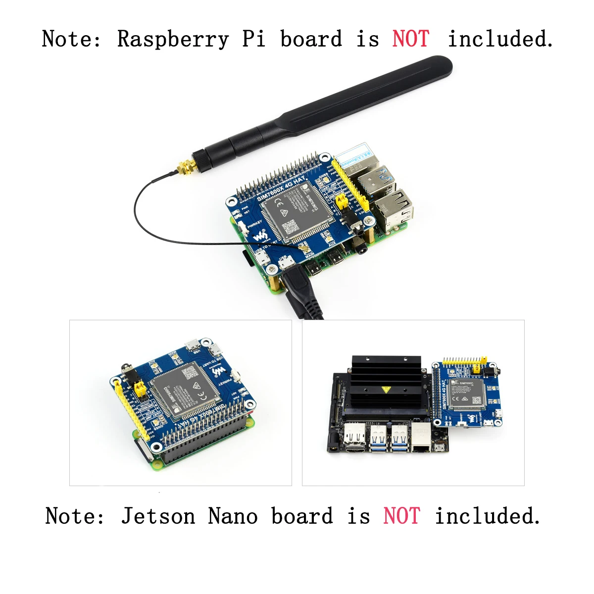 RPI 라즈베리 파이 5 4 모델용 4G LTE GPS 확장 보드, B 3 3A 3B 플러스 제로 2 W 모듈 HAT 스타터 키트