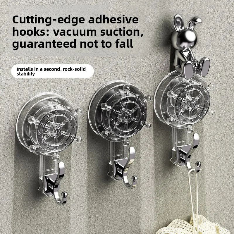 Rudder Rotating Hook Strong Vacuum Punch-free Bathroom Seamless Bathroom Wall Kitchen Door Suction Cup Hook.