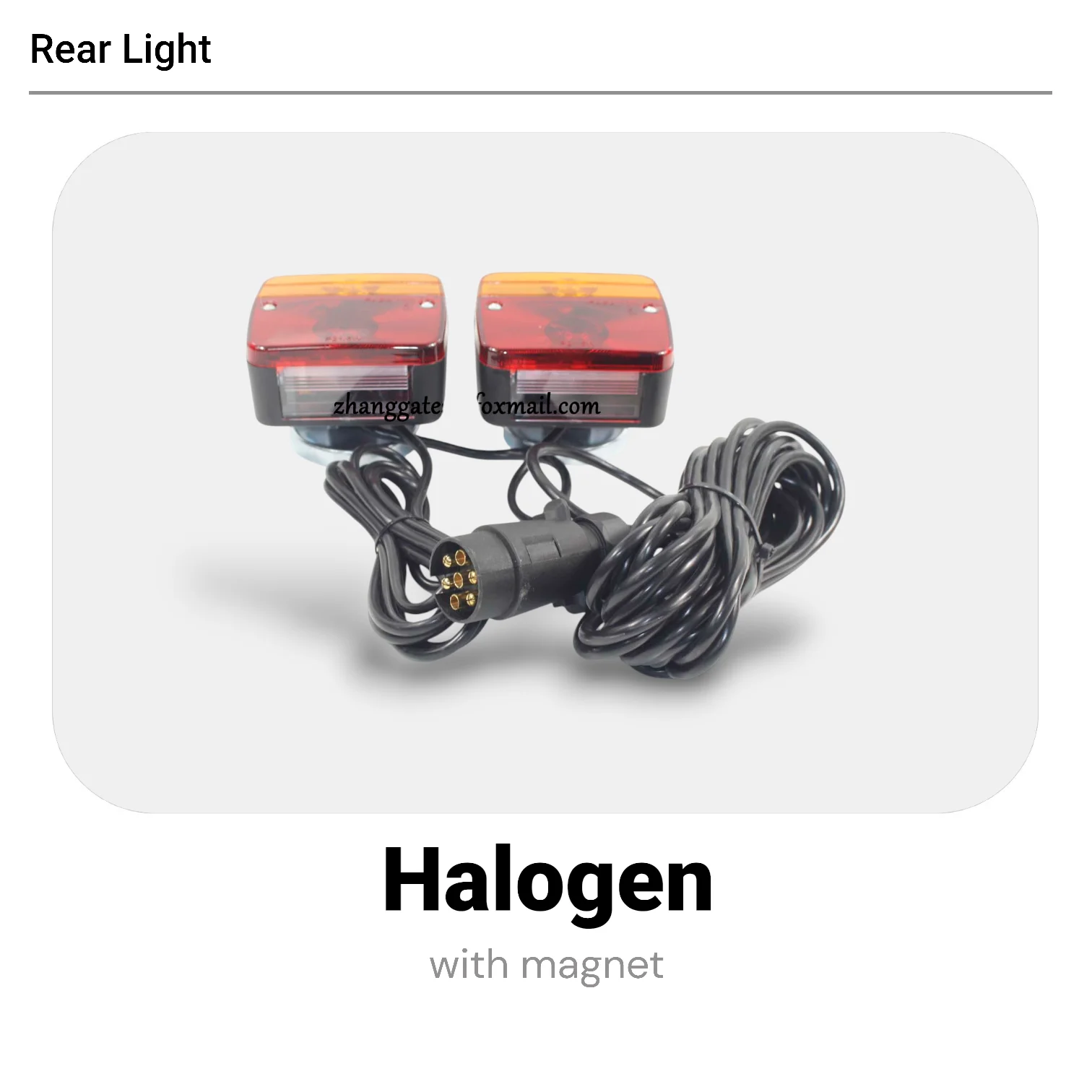 2PC Magnetic Bulb Type Taillight 100×100×40mm 7.5-8M Cable Rear Signal Light For Truck Pickup Off-Road