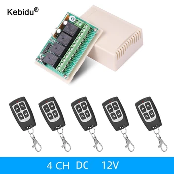 Módulo de relé receptor y transmisor EV1527 RF, interruptor de Control remoto inalámbrico para Motor de luz de garaje, bricolaje, 433MHz, cc 12V, 4 canales