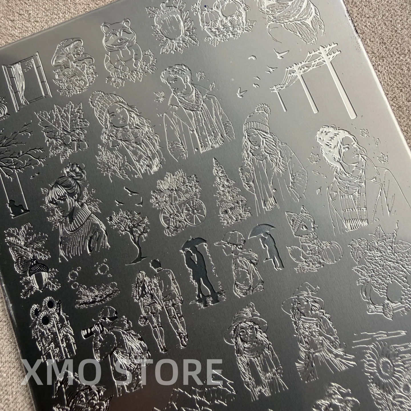XMQ NAIL ART STAMPING PLATES RAINING TEMPLATES AUTUMN IMAGEPLATES