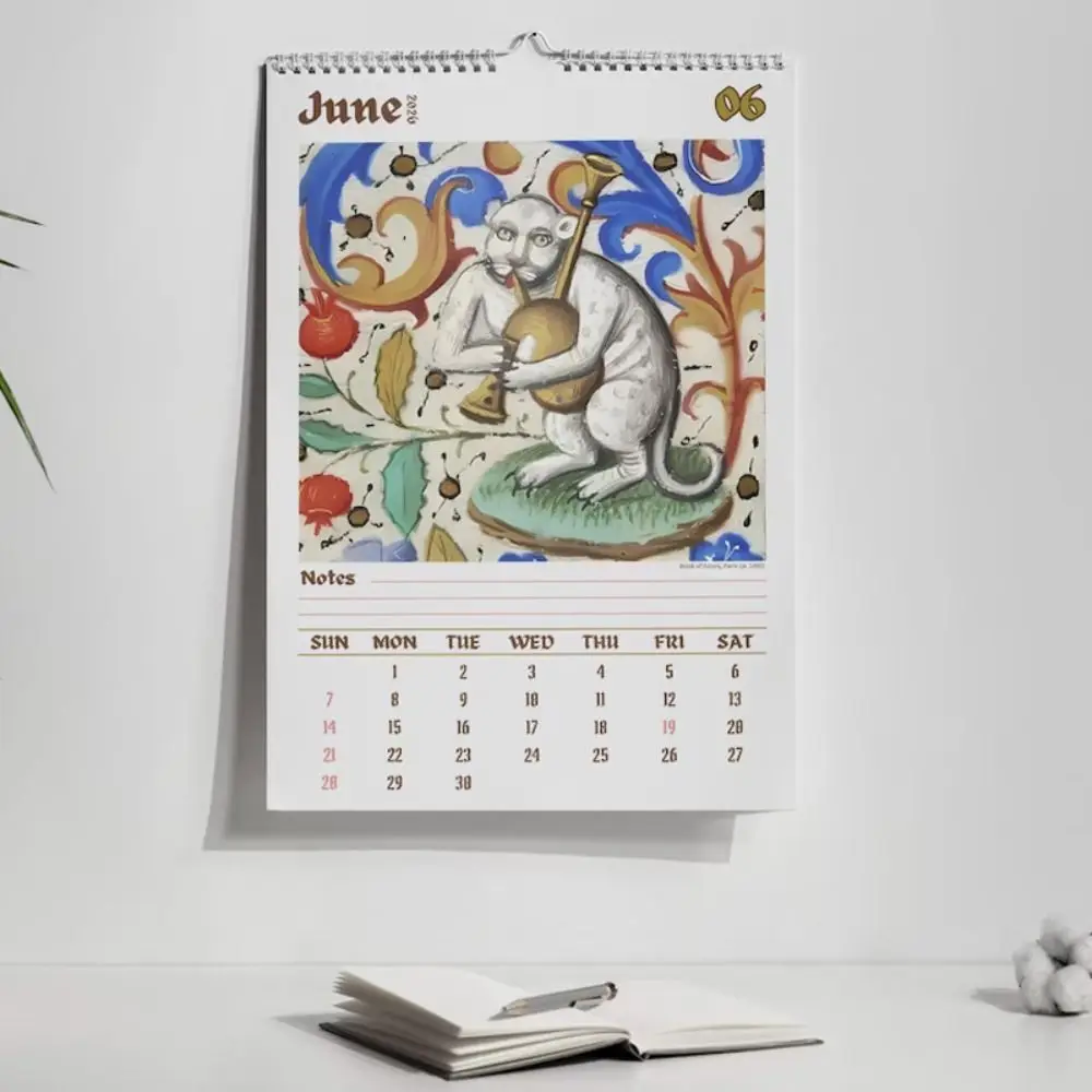 

New Funny Weird Cat Renaissance Calendar Medieval Cat Painting Daily Weekly Monthly Wall Calendar 12 Month Planner For Bedroom