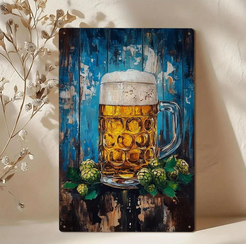 Cartel de chapa de Metal Vintage alemán Oktoberfest, cartel de cerveza bávara con jarra de 1 litro, decoración de Pub alemana Retro, Heavy-Du, 1 ud.