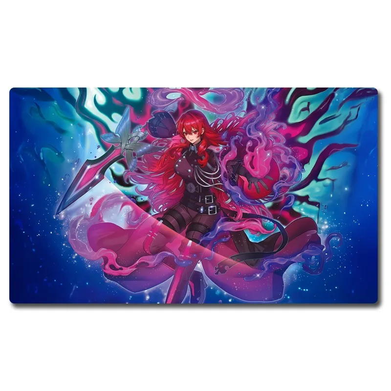 Yu-Gi-Oh! TCG Exosister Karmael Giocatore singolo Tappetino da battaglia Carta Duel Plate Tappetino Anime Cartoon Gomma Campo Gioco da tavolo Tappetino per carte