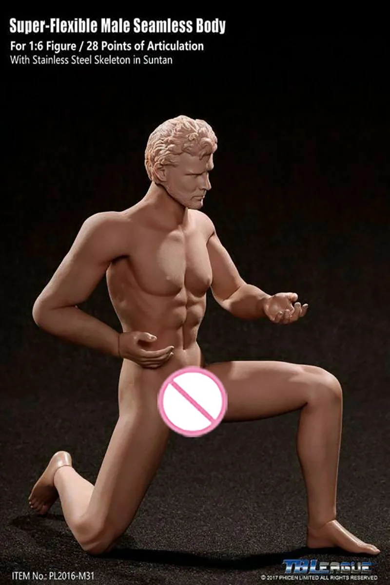 Figurine articulée corps et tête d'homme TBLeague,poupée mâle à la structure super flexible en acier inoxydable, sans coutures, échelle 1/6 ème, modèles M30, M31, M32, M33, M34, M35,