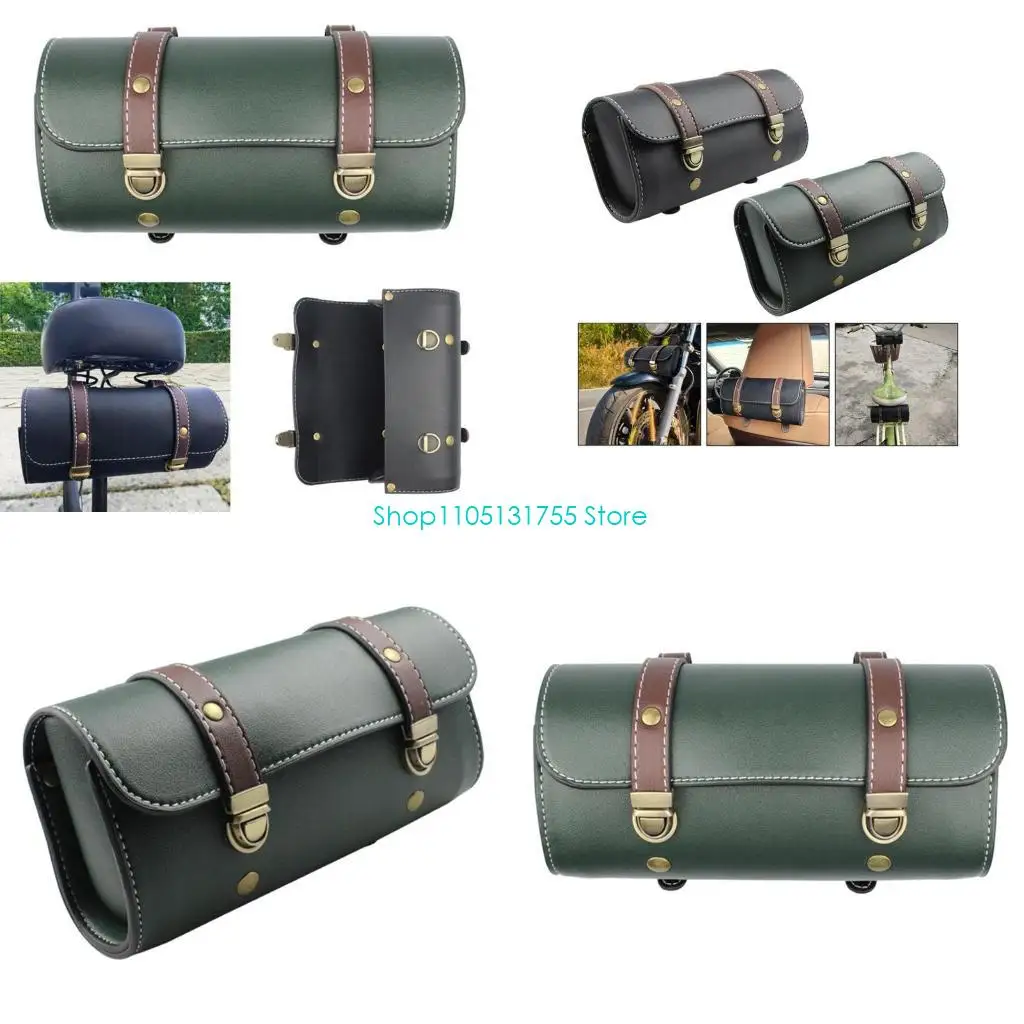 

K0EF Дорожная хвостовая сумка из искусственной кожи с моторным седлом и 2 монтажными ремнями