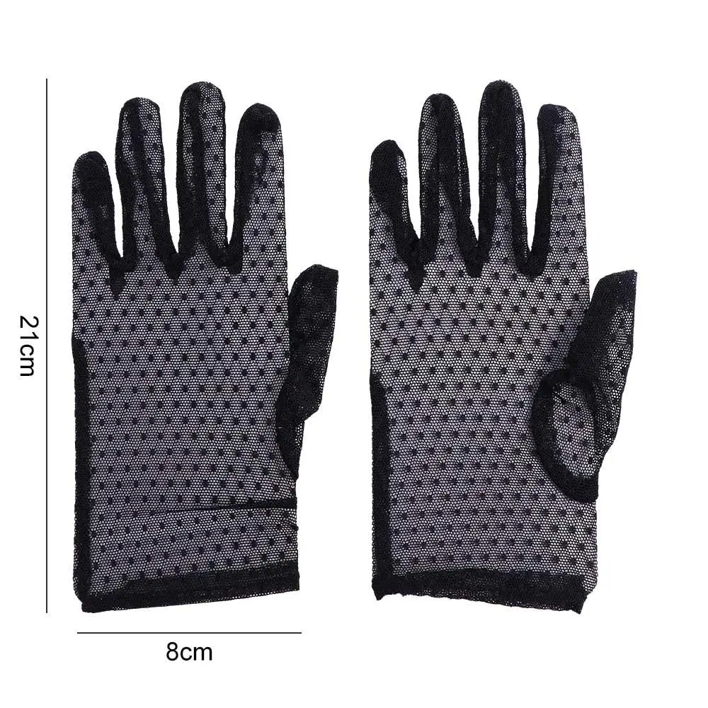 Sunscreen Anti Uv Lace Mesh Lattice Sexy Finger gloves Short Gloves Driving Gloves Women Gloves