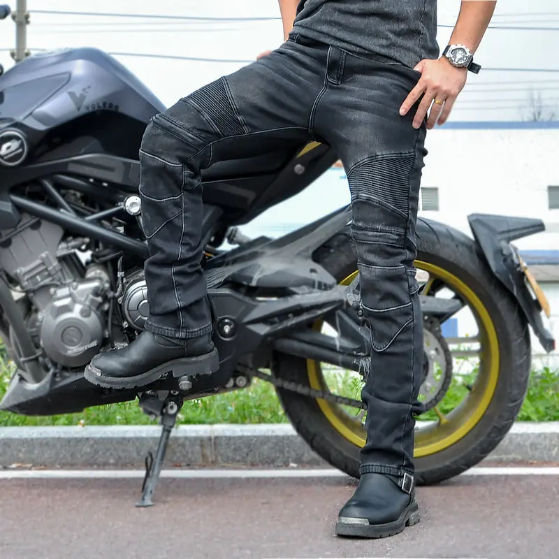 

Motorcycle cycling Jeans pants riders men protected motorbuke riding pants winter velvet waterproof thermal racing pants fall