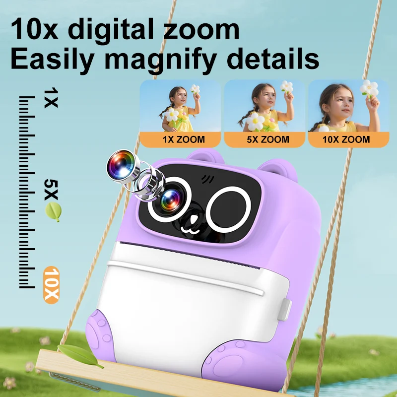 

HD 1080P Video Camera Photographed&Printed Without Ink Birthday Gift For Girls&Boys Aged 3-12 Children's Mini Printing Camera