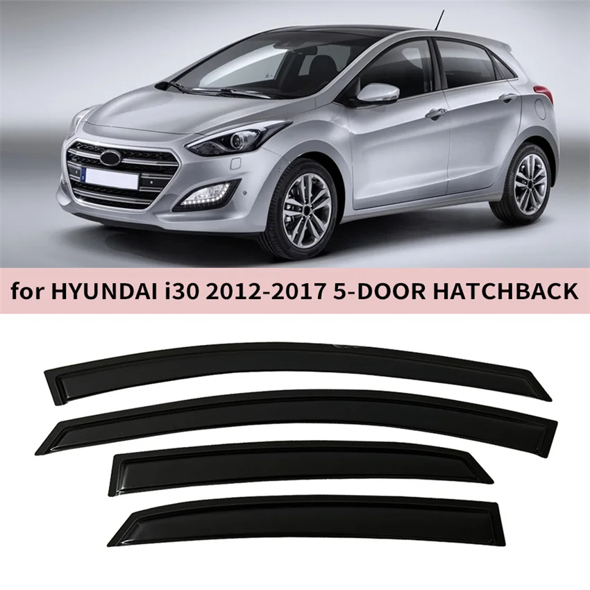 

Для Hyundai i30 HatcHback 2012 2013 2014 2015 2016 2017 2018 2019 автомобильный оконный козырек от солнца и дождя, защита от атмосферных воздействий, дефлектор ветра