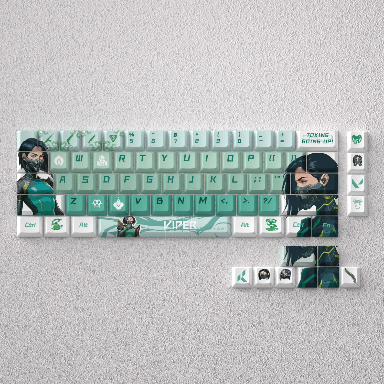 

98 Key Cap Viper Keys Cute Anime Keycaps PBT Cherry Profile Keycap Mechanical Keyboard Made68 Mad68 Wooting 60